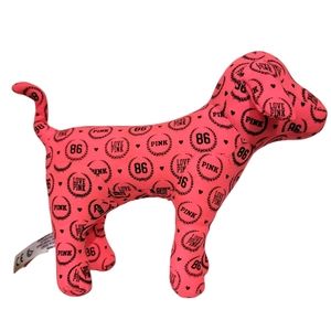 Victoria's Secret PINK Mini Dog Plush Puppy Coral Pink and Black